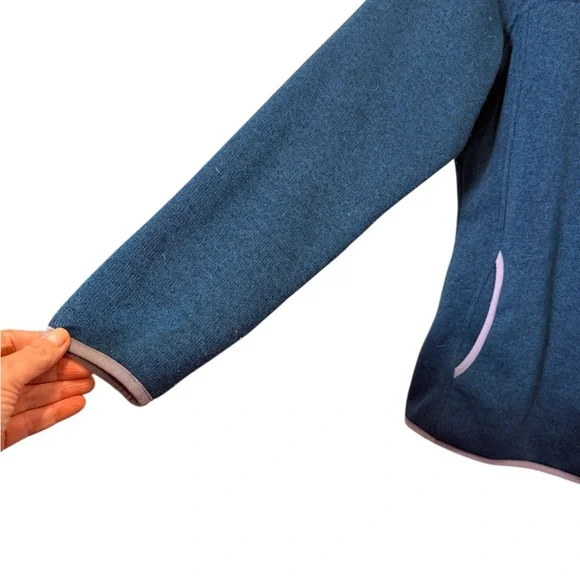 L.L. Bean Women’s Glacial Blue 1/4 Snap Knit Pullover Sz M - Picture 4 of 10